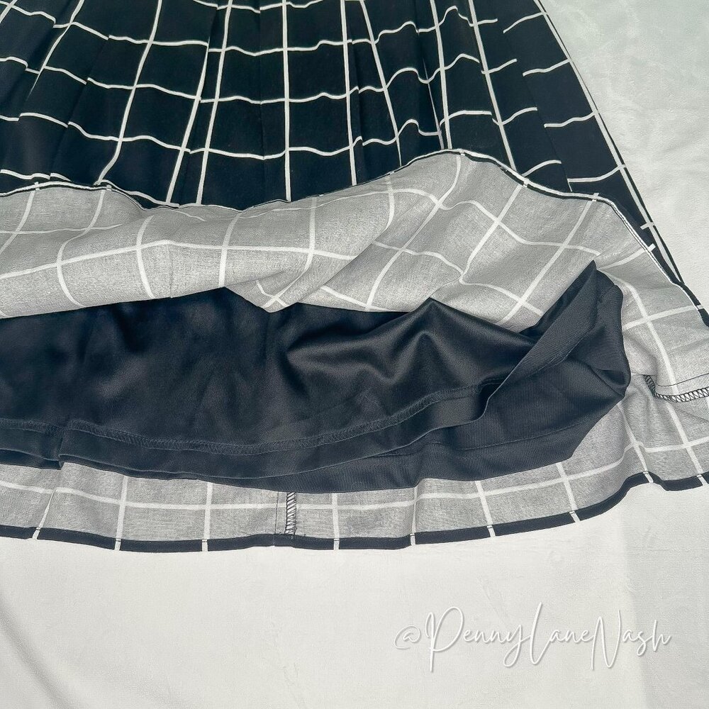 NWT Blue Rain Embellished Windowpane Skirt Size Small Black - Picture 4 of 13